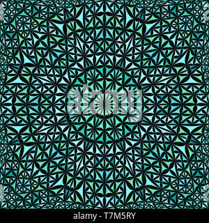 Résumé Turquoise triangle incurvé répétition motif mandala mosaic Illustration de Vecteur