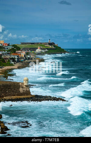 Garita del Diablo, Devil's Sentry (Maison à San Cristobal Château, Site Historique National de San Juan), La Perla et Barrio El Morro Castle, Old San Juan, Banque D'Images