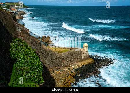 Garita del Diablo/Sentry (maison du diable à San Cristobal Château, Site Historique National de San Juan), La Perla et Barrio El Morro Castle, Old San Juan, Banque D'Images