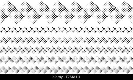 Noir et blanc abstrait motif pointillé géométrique jeu de saut de page Illustration de Vecteur