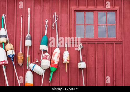 United States, New England, Cape Ann, Massachusetts, Rockport, bouées de homard Banque D'Images
