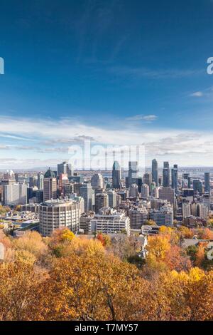 Canada, Québec, Montréal, les toits de la ville de Mont-Royal, automne Banque D'Images