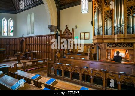 Canada, Québec, Estrie, Lennoxville, Bishop's University, la Chapelle, la chapelle de style gothique, construite en 1857, de l'intérieur Banque D'Images