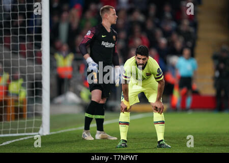 Barcelone, Luis Suarez 7e mail 2019 , Stade d'Anfield, Liverpool, Angleterre ; demi-finale de la Ligue des Champions, match retour, Liverpool FC vs FC Barcelone Crédit : Terry Donnelly/News Images Banque D'Images