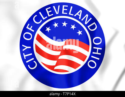 Joint 3D de Cleveland (Ohio), USA. 3D Illustration. Banque D'Images