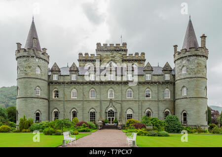 Inveraray, en Écosse, le 29 juin 2016 : château d'Inveraray, la maison ancestrale du duc d'Argyle. Banque D'Images