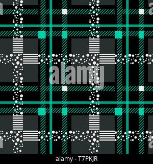 Plaid Tartan transparente écossais. Couleur bleu et noir. Chemise en flanelle. Carreaux mode vector illustration pour papiers peints. Illustration de Vecteur