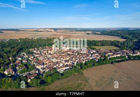 La France, l'Yonne, Noyers sur Serein étiqueté Les Plus Beaux Villages de France (Les Plus Beaux Villages de France) (vue aérienne) Banque D'Images