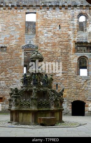 Royaume-uni, Ecosse, le Palais de Linlithgow, cour Banque D'Images