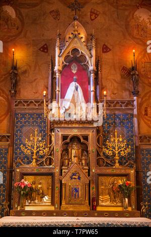 France, Lot, Haut Quercy, Rocamadour, un arrêt sur el Camino de Santiago, statue de la Vierge Noire Banque D'Images