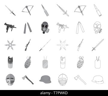 Les armes d'assaut,,,ax,lames,combat,balles,collection,cartouche,combat,défense,arbalète,design,feu,gaz,pistolet,Grenade,remise,casque,suspension,illustration,isolé,couteau,logo,masque,moyens,metal,médiévale,militaires,,modernes,plan,mono,nunchuk,1,carabine,set,shuriken,signer,sniper,acier,soldat,épée,cote,tags,deux,uzi vecteur,guerre,armes,armes,vecteurs vecteur web , Illustration de Vecteur