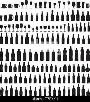 Vector set de bouteilles silhouettes Illustration de Vecteur