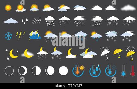 Icônes météo Illustration de Vecteur