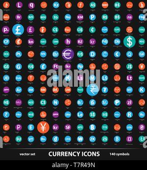 Icônes de devises vector set Illustration de Vecteur