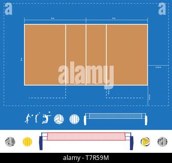 Vector volley scheme Illustration de Vecteur