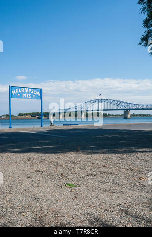 Le signe pour les postes vacants N. F. Lampson Les Carrières de courses d'Hydroplane à Kennewick, Washington. Banque D'Images