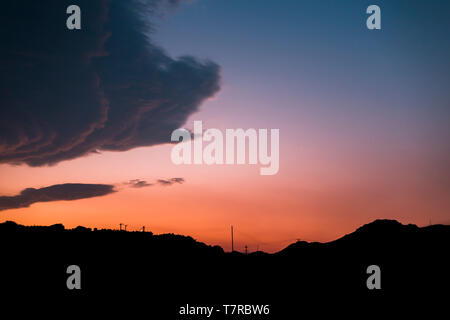 Minutes après le coucher du soleil Ciel Nice Banque D'Images