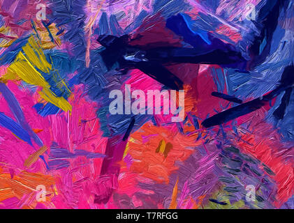 Résumé L'aquarelle et l'huile mélangée texture background. Fine art design pattern. Art moderne toile modèle. Banque D'Images