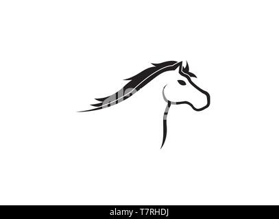 Symbole tête de cheval pour logo Illustration de Vecteur