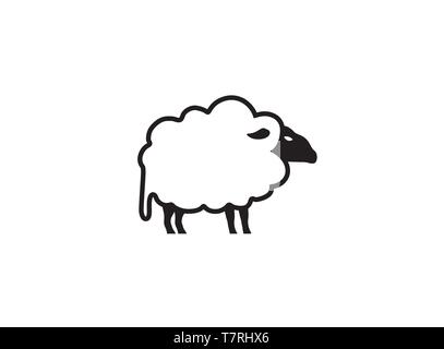 Des moutons à tête noire pour logo design illustration, animal farm icon logo vector illustration sur fond blanc Illustration de Vecteur