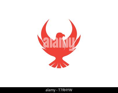 Bird red eagle open wings flying logo vector illustration design sur fond blanc Illustration de Vecteur