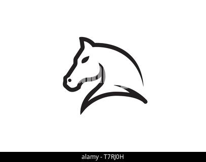 Symbole tête de cheval pour logo Illustration de Vecteur