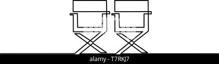 Dessin d'une ligne continue. Chaise mobilier icône sur fond blanc. Vector illustration pour la bannière, web, élément de conception, modèle, carte postale. Illustration de Vecteur