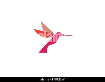 Red Hummingbird bird flying pour logo Illustration de Vecteur