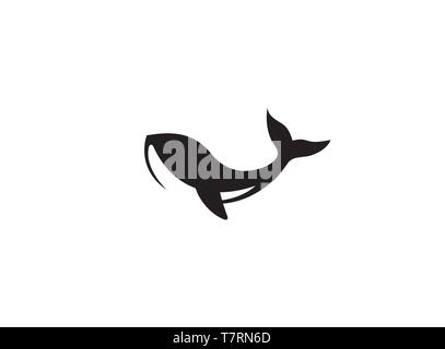 Un rorqual à bosse baleine géante de l'océan pour logo Illustration de Vecteur