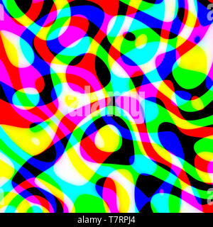 Une image générée par ordinateur montrant résumé motif multicolore sur fond noir. Banque D'Images