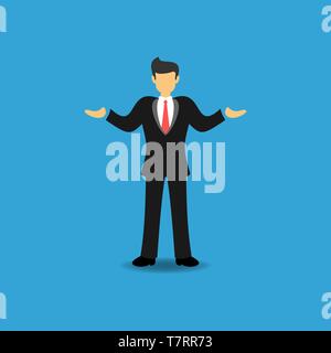 Concept d'affaires confondus. Les gens d'affaires avec geste-savoir quoi que ce soit. Clueless Télévision Vector Illustration Illustration de Vecteur