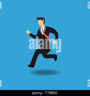 Concept de Businessman Jumping. Les gens d'affaires avec peu de faire sauter. Télévision Vector Illustration Illustration de Vecteur