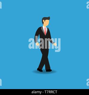 Concept de Businessman Walking. Les gens d'affaires marche légère. Télévision Vector Illustration Illustration de Vecteur