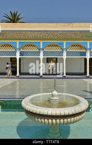 Marrakech, Maroc -29 MAR 2019- Vue sur le Palais Bahia (brillance), un monument palais du 19ème siècle et un jardin situé à Marrakech, Morocc Banque D'Images