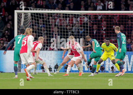 Amsterdam, Pays-Bas. Le 08 mai, 2019. AMSTERDAM, 08-05-2019 Stadium Johan CruyffArena, Saison 2018/2019 Champions League semi finale deuxième jambe. Tottenham Hotspur player scores Lucas Moura 2-2 pendant la partie Ajax - Tottenham Hotspur . Credit : Pro Shots/Alamy Live News Banque D'Images