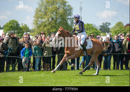 Badminton, Gloucestershire, Royaume-Uni, 4e mai 2019, Emily King équitation Dargun durant la phase de cross-country 2019 de la Mitsubishi Motors Badminton Horse Trials, crédit:Jonathan Clarke/Alamy Stock Photo Banque D'Images