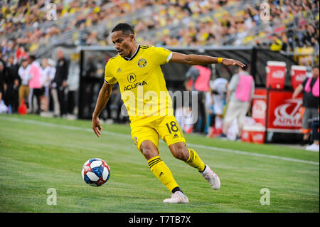 L'Ohio, aux États-Unis. Le 08 mai, 2019. Columbus Crew SC avant Robinho (18) dans la première moitié du match entre les Los Angeles Galaxy et Columbus Crew Stadium, MAPFRE à SC à Columbus OH. Crédit Photo obligatoire : Dorn Byg/Cal Sport Media. Los Angeles Galaxy 0 - Columbus Crew SC 1 Crédit : Cal Sport Media/Alamy Live News Banque D'Images