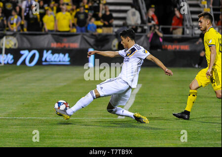 L'Ohio, aux États-Unis. Le 08 mai, 2019. Le milieu de terrain de Los Angeles Galaxy Uriel Antuna (18) dans la deuxième partie du match entre les Los Angeles Galaxy et Columbus Crew Stadium, MAPFRE à SC à Columbus OH. Crédit Photo obligatoire : Dorn Byg/Cal Sport Media. Los Angeles Galaxy 1 - Columbus Crew SC 3 Crédit : Cal Sport Media/Alamy Live News Banque D'Images