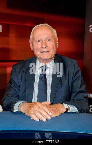 06.05.2019, Oskar Lafontaine, La Gauche, chef de faction dans la Sarre dans le studio de télévision à Hart mais juste en studio à Berlin Adlershof. Portrait de l'homme politique. Dans le monde d'utilisation | Banque D'Images