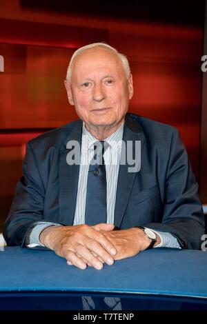 06.05.2019, Oskar Lafontaine, La Gauche, chef de faction dans la Sarre dans le studio de télévision à Hart mais juste en studio à Berlin Adlershof. Portrait de l'homme politique. Dans le monde d'utilisation | Banque D'Images