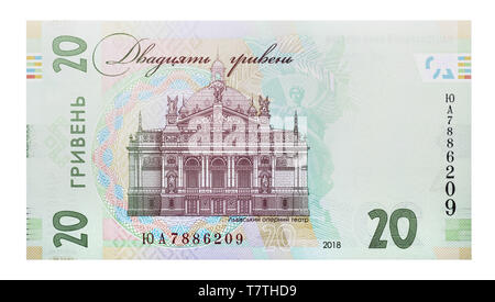 L'Ukraine, l'Europe de l'Est. 8e août 2018. Nouvelle note 20 hryvnia ukrainien - Dos, échantillon 2018 Crédit : Andrey Nekrasov/ZUMA/Alamy Fil Live News Banque D'Images