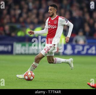 Amsterdam, Pays-Bas. Le 08 mai, 2019. firo : 08.05.2019 Football, 2018/2019, CL, CHL, Champions League, demi-finale Ruckspiel Tottenham Hotspur 2 Ajax Amsterdam : 3 simple action, Noussair Mazraoui | Conditions de crédit dans le monde entier : dpa/Alamy Live News Banque D'Images