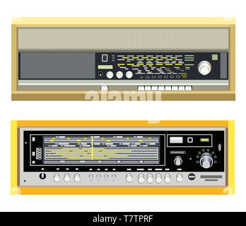 Haut de vecteur illustration de radio rétro déraillé Illustration de Vecteur