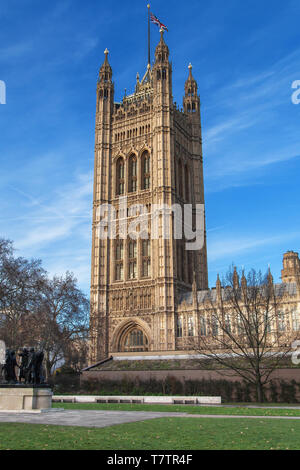 Victoria Tower, Palais de Westminster, Londres, Royaume-Uni. Banque D'Images