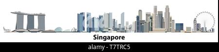 Vector illustration of Singapore city skyline Illustration de Vecteur