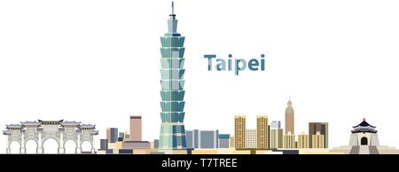 Vector illustration of Taipei city skyline Illustration de Vecteur