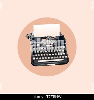 Vector illustration of old style machine à écrire isolés Illustration de Vecteur