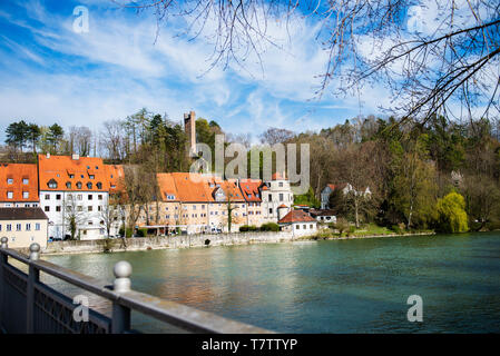 Rues et dans la ville de Landsberg am Lech en Allemagne, la Bavière Banque D'Images