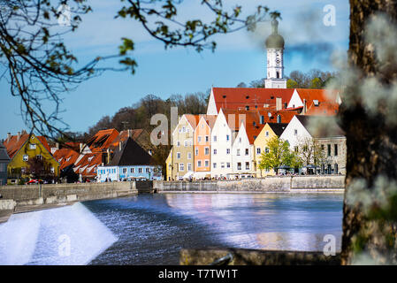 Rues et dans la ville de Landsberg am Lech en Allemagne, la Bavière Banque D'Images