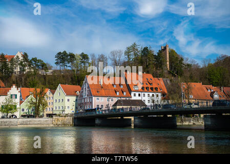 Rues et dans la ville de Landsberg am Lech en Allemagne, la Bavière Banque D'Images